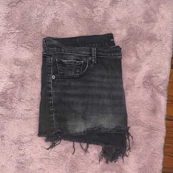 Lucky Brand Black The High Rise Shortie Shorts Casual Feminine Boho - Picture 1 of 16